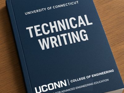 uconn technical writing book cover in uconn blue